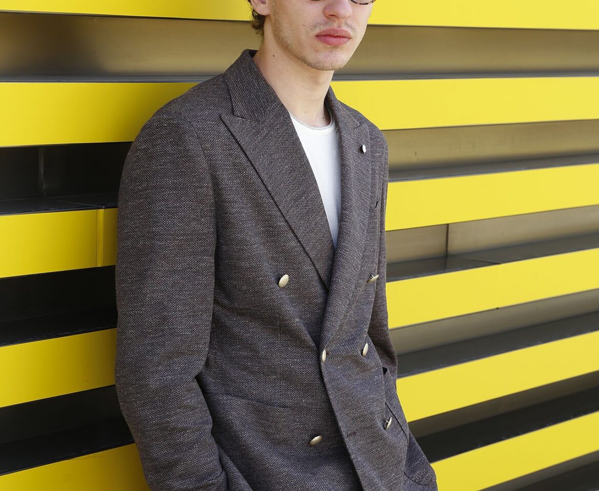 Pitti Uomo-The actor Mattia Carrano testimonial for L.B.M1911